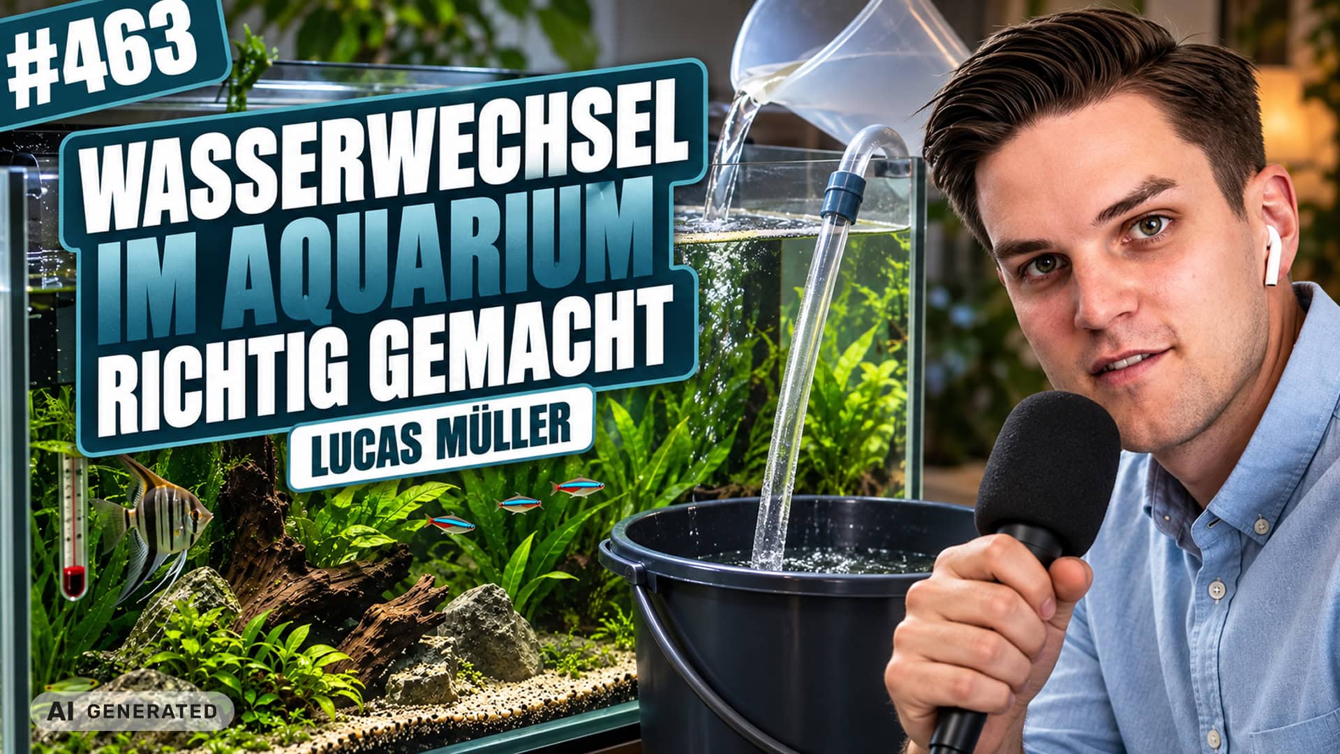 my fish potcast 463 b 1 463: Wasserwechsel im Aquarium - Wie oft, wie viel und welche Fehler du vermeidest (Lucas Müller)