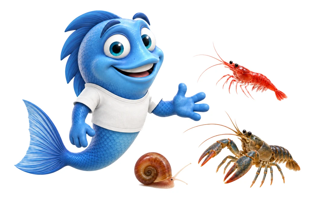 K10 mr fishy wirbellose Mr. Fishy stellt Wirbellose für das Aquarium vor: Garnele, Krebs und Schnecke.